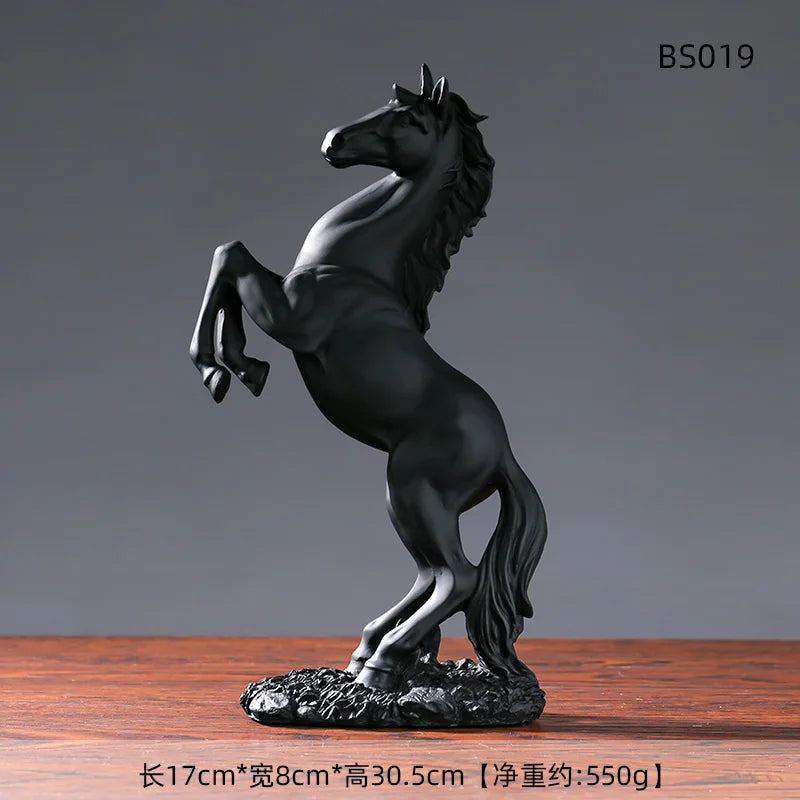 Resin Rearing Horse Statue