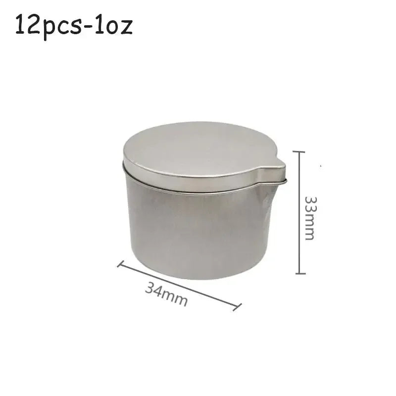 12pcs Tinplate Candle Jar With a Handy Spout Aromatherapy Massage Cream