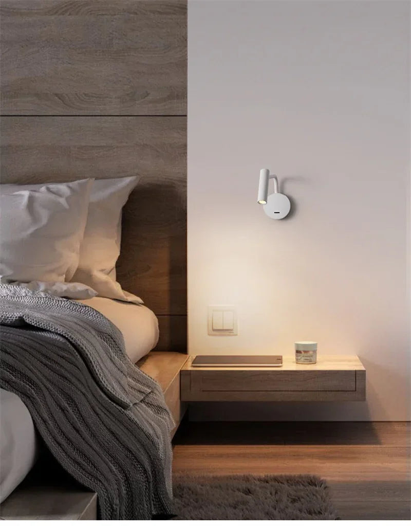 Modern Swing Arm Reading Wall Lamp Hotel Rooms Lamp 3W LED Adjustable