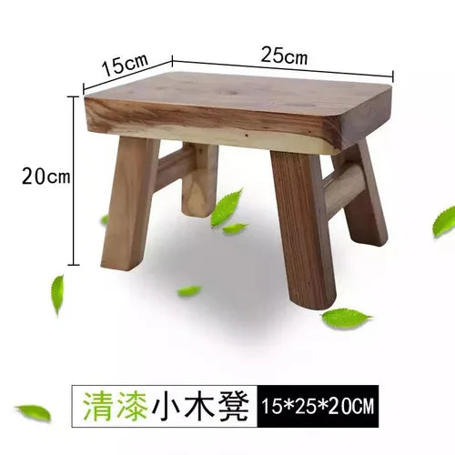 Custom Solid Wood Foot Stool, Square Bench