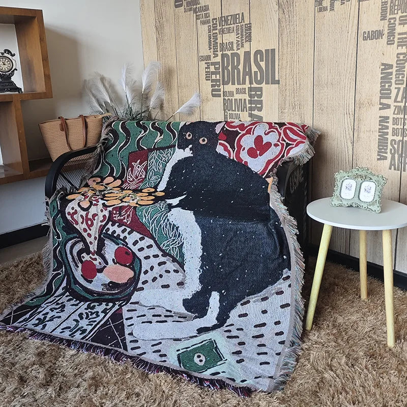 Leopard Jacquard Knit Throw