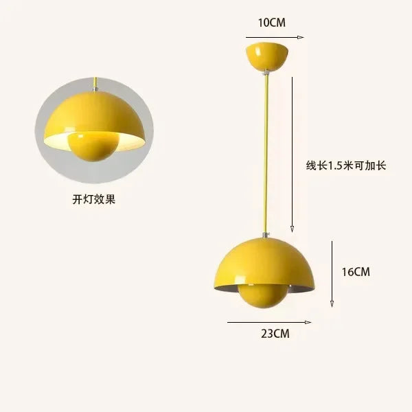 Modern Bud Pendant Light - yellow