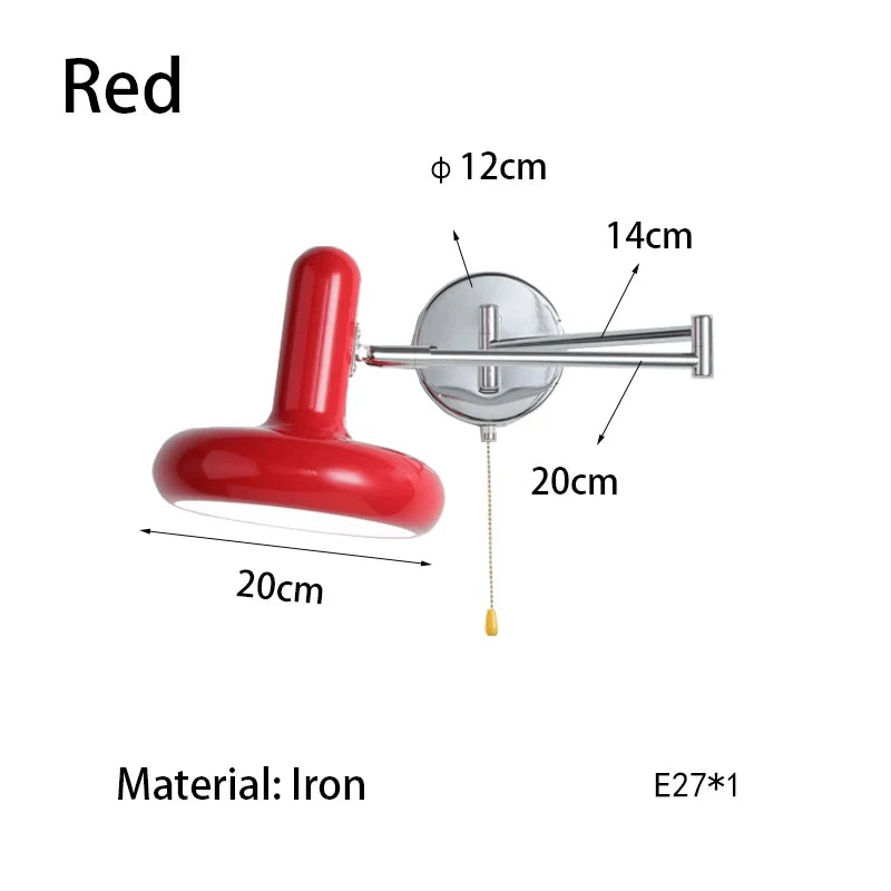 Nordic Modern Retractable Rotatable Swinging Retractable Wall Lamp