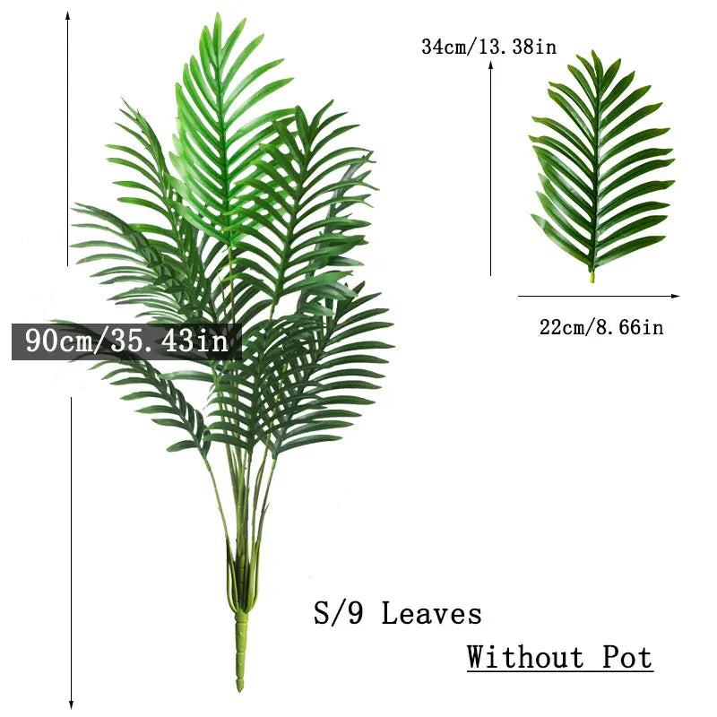 90-120cm Large Artificial Palm Tree Tropical Fake Plants Green