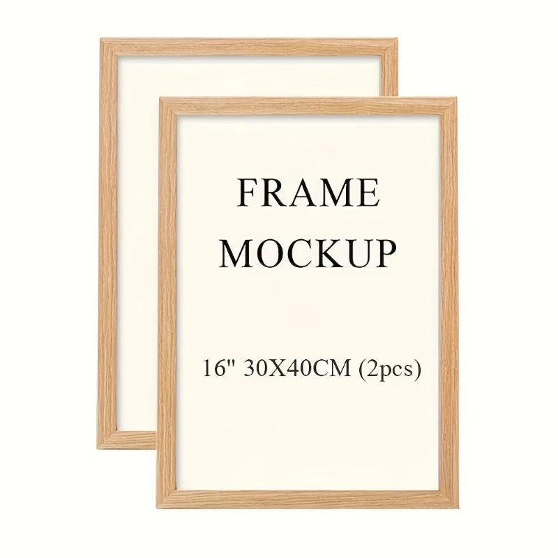 Vintage Wood Photo Frames Pair
