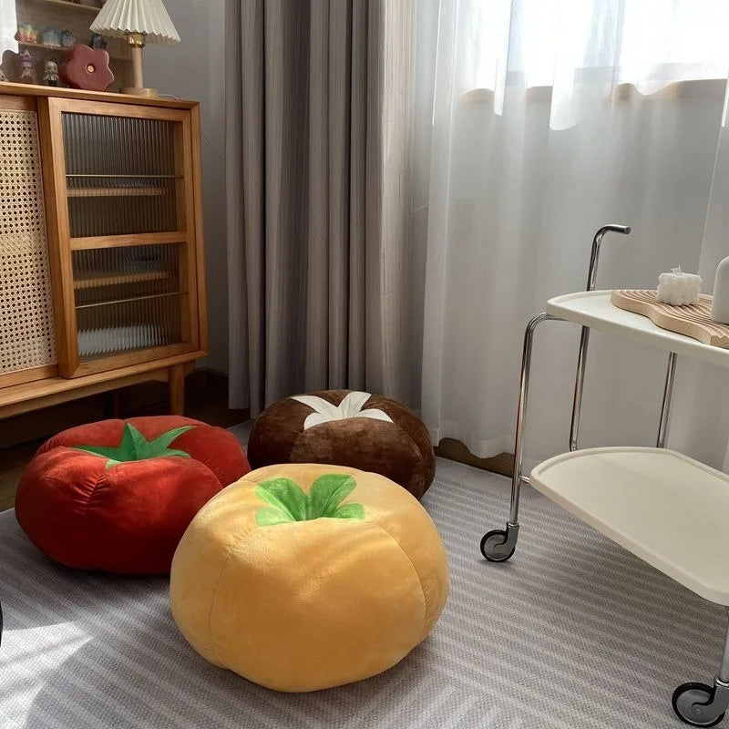 ins cute soft cute mushroom tomato futon cushion bed cushion doll throw