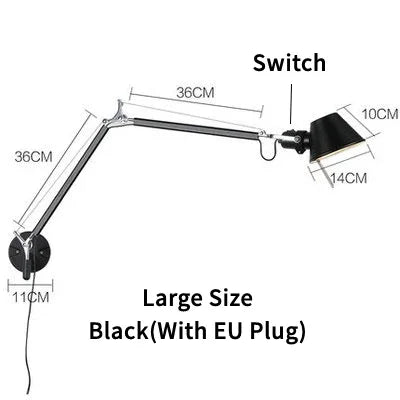 Modern LED Wall Lamp Telescopic Swing Arm E27 Living Room Sconce