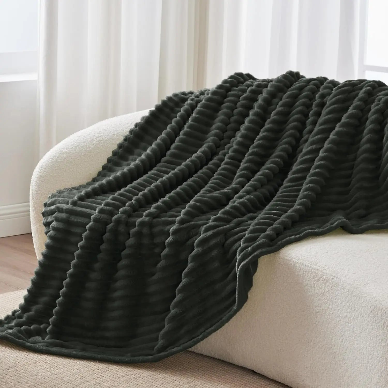 Striped Fleece Throw Blanket