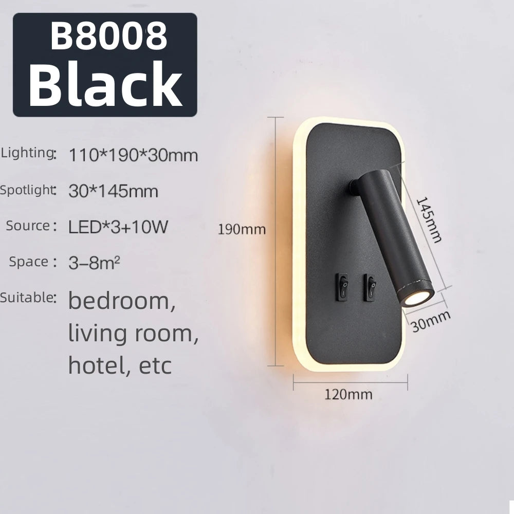 LED Wall Light 220V AC Backlight Rotating Adjustable Spotlight