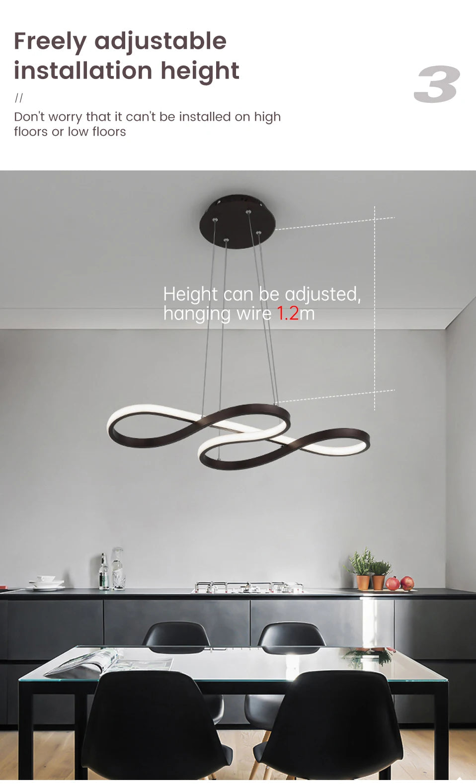 Modern Linear Island Pendant Light