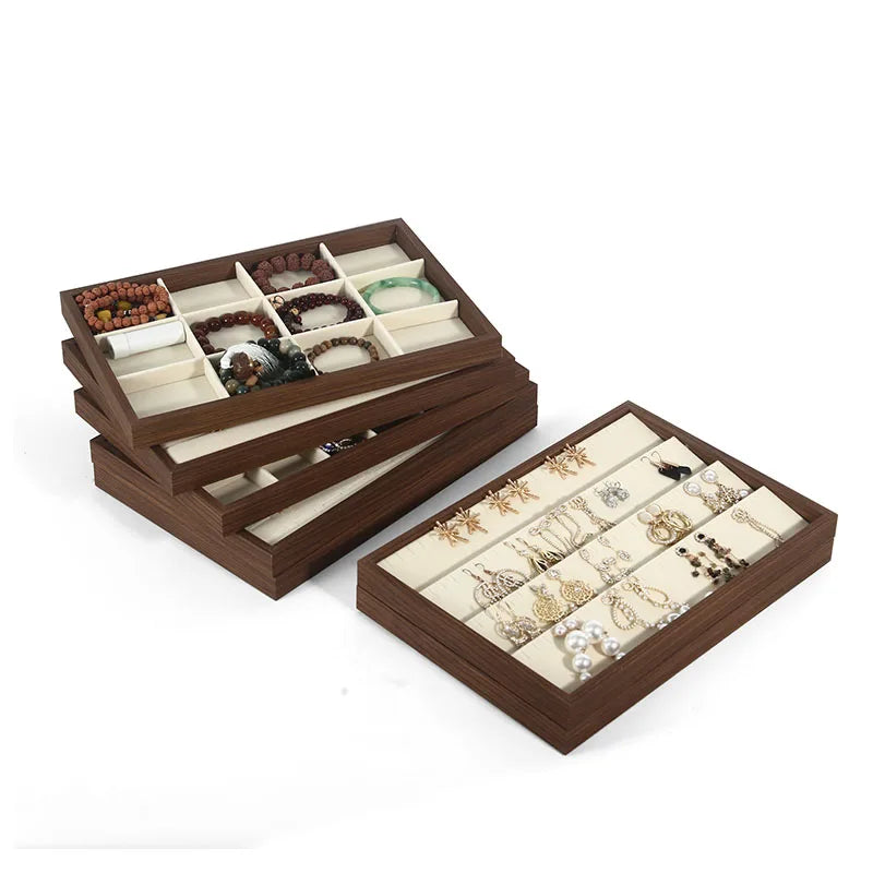 Walnut Jewellery Display Organiser Tray