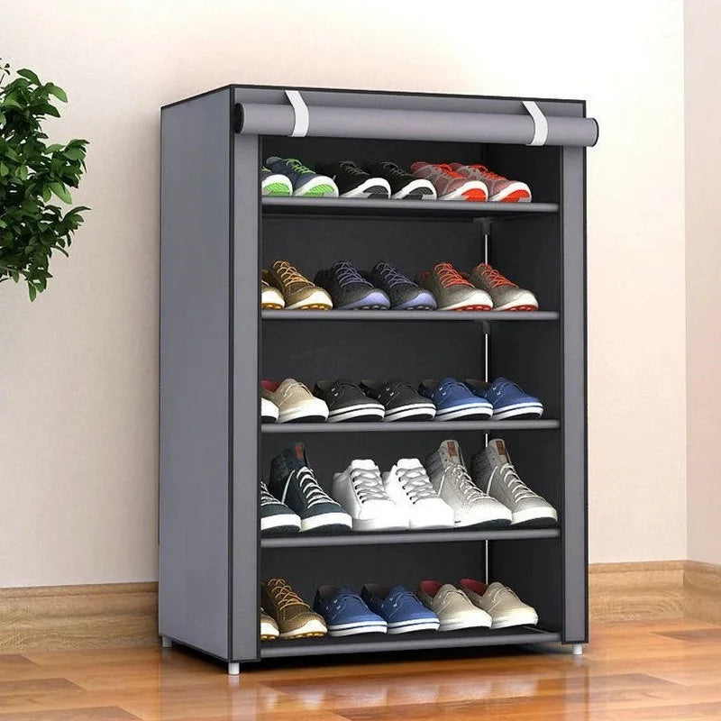Simple shoe rack with dustproof storage, multi-tier shoe cabinet, dormitory entrance storage stand