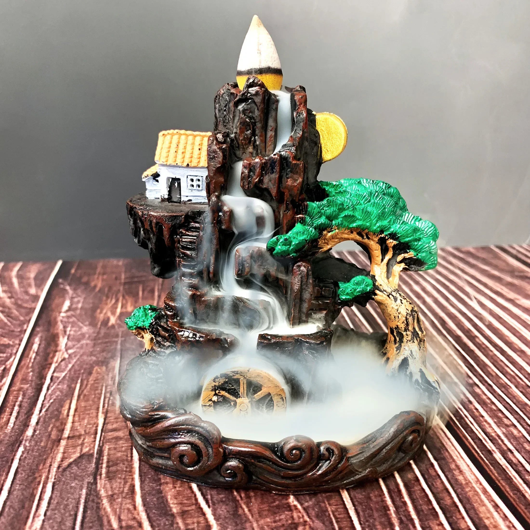 Resin Mountain Backflow Incense Holder