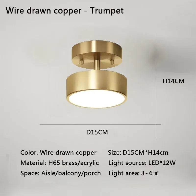 Nordic Copper Round Ceiling Light