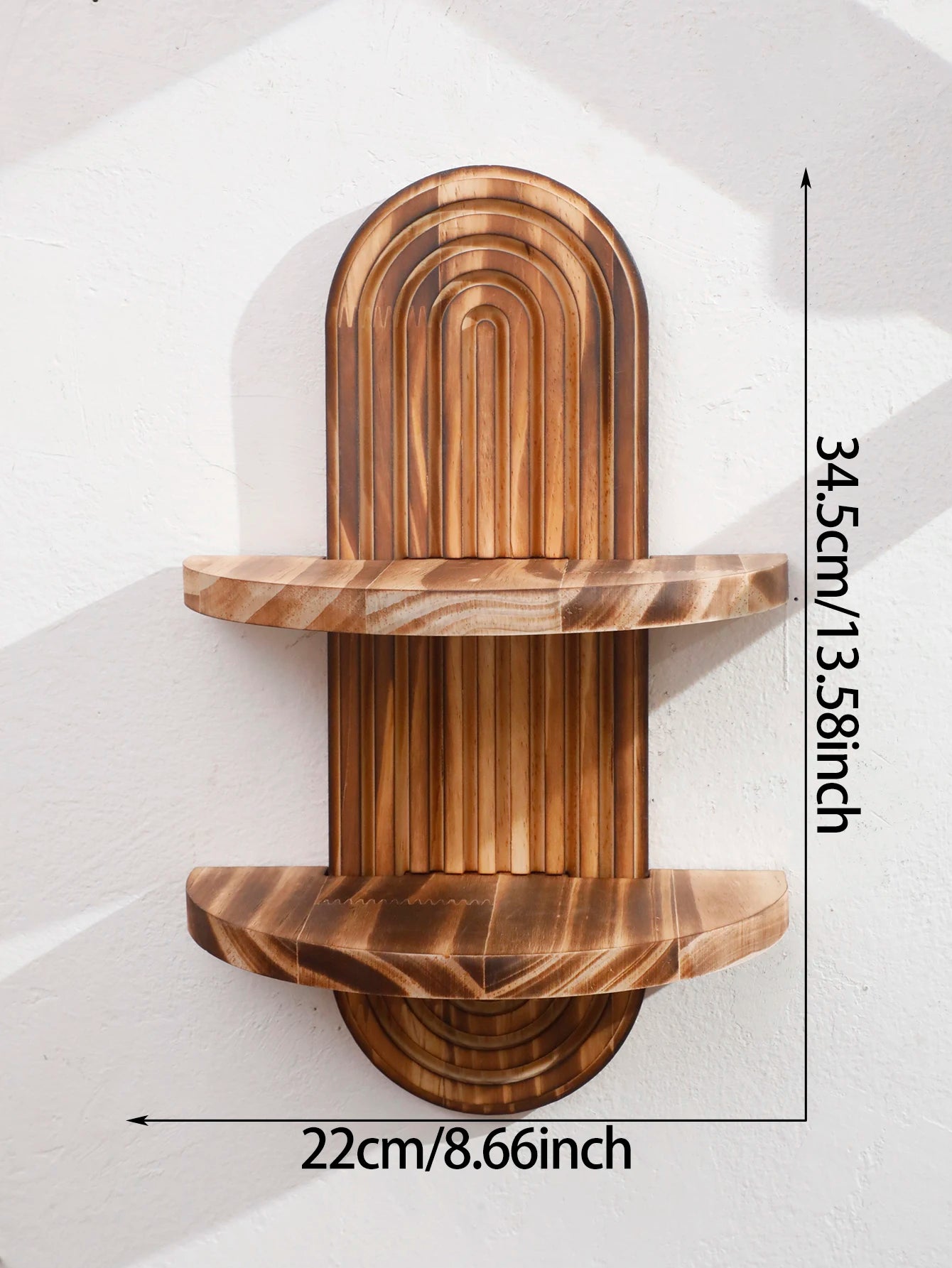 Boho Geometric Wooden Wall Shelf