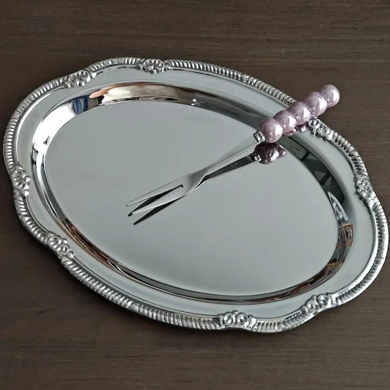 Embossed Oval Serving Tray