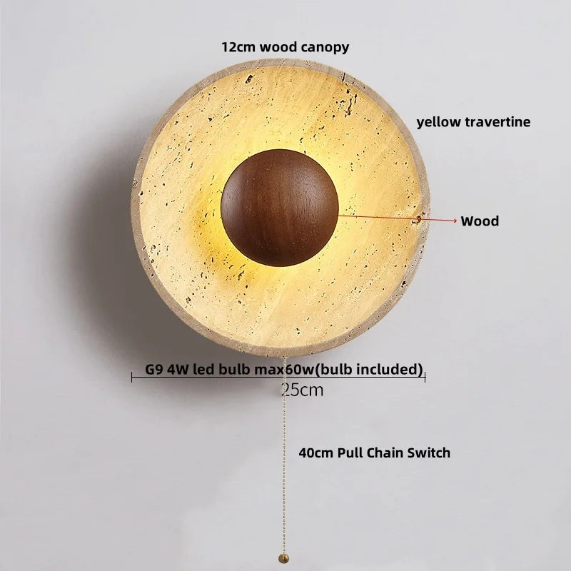 Wood Pull Chain Wall Sconce