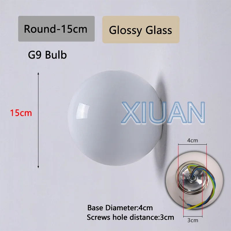 French Bauhaus Glass Ball Wall Lamp