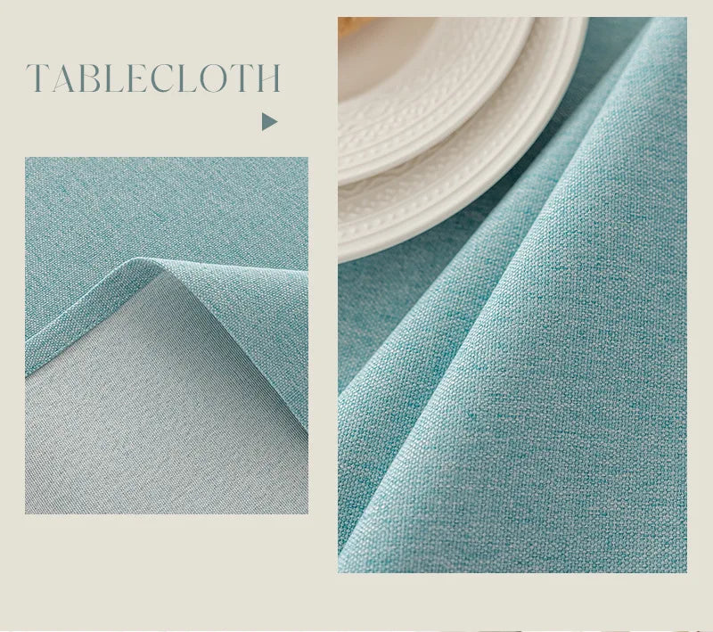 Cotton and Linen Three-proof Tablecloth Waterproof and Dustproof Solid
