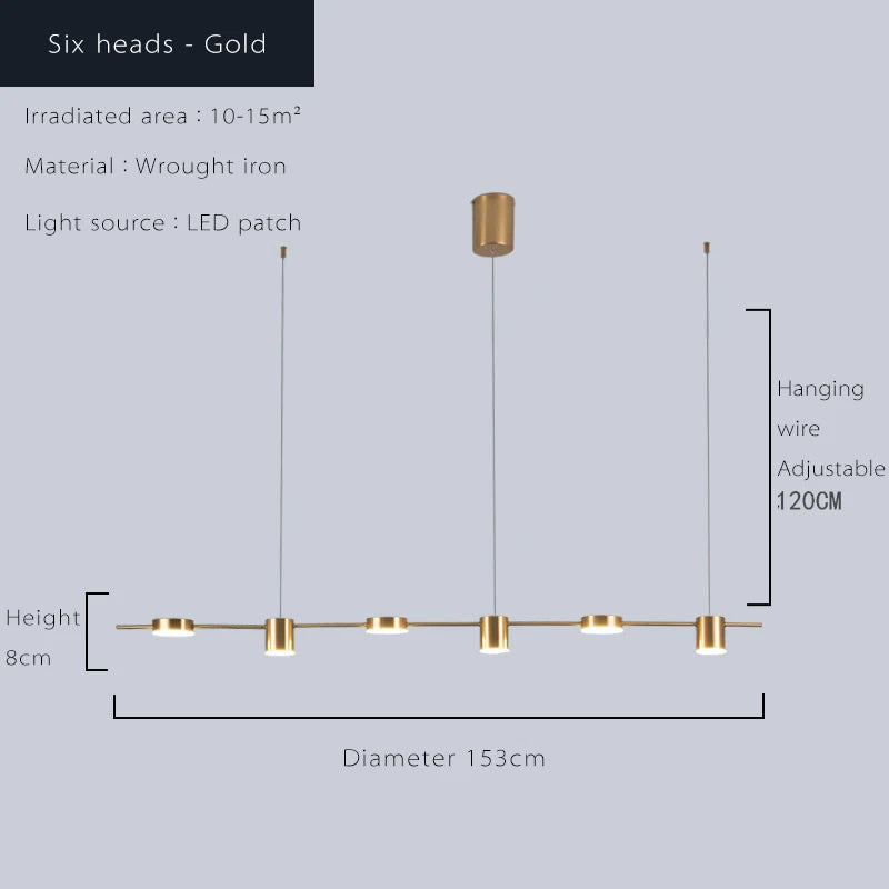 Modern LED Linear Bar Pendant Light