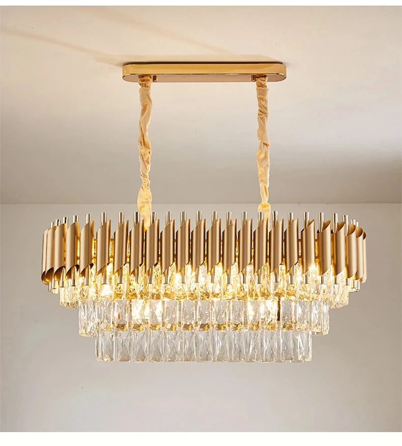 Luxury Crystal Ceiling Chandelier Lighting Modern Living Room Lights
