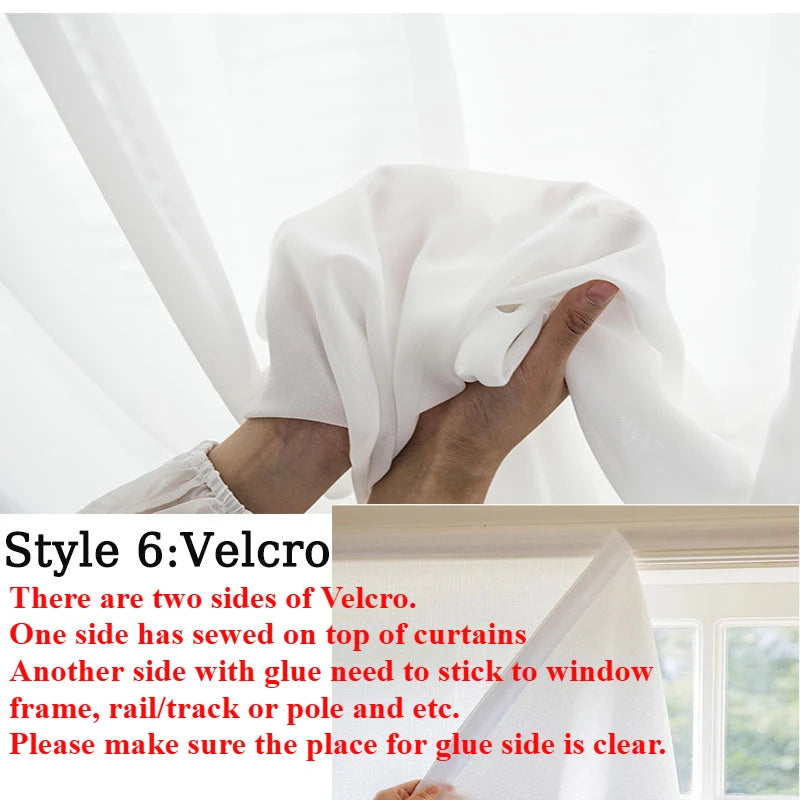 S Fold Wavy Sheer Curtains Good Quality White Tulle Window Curtains