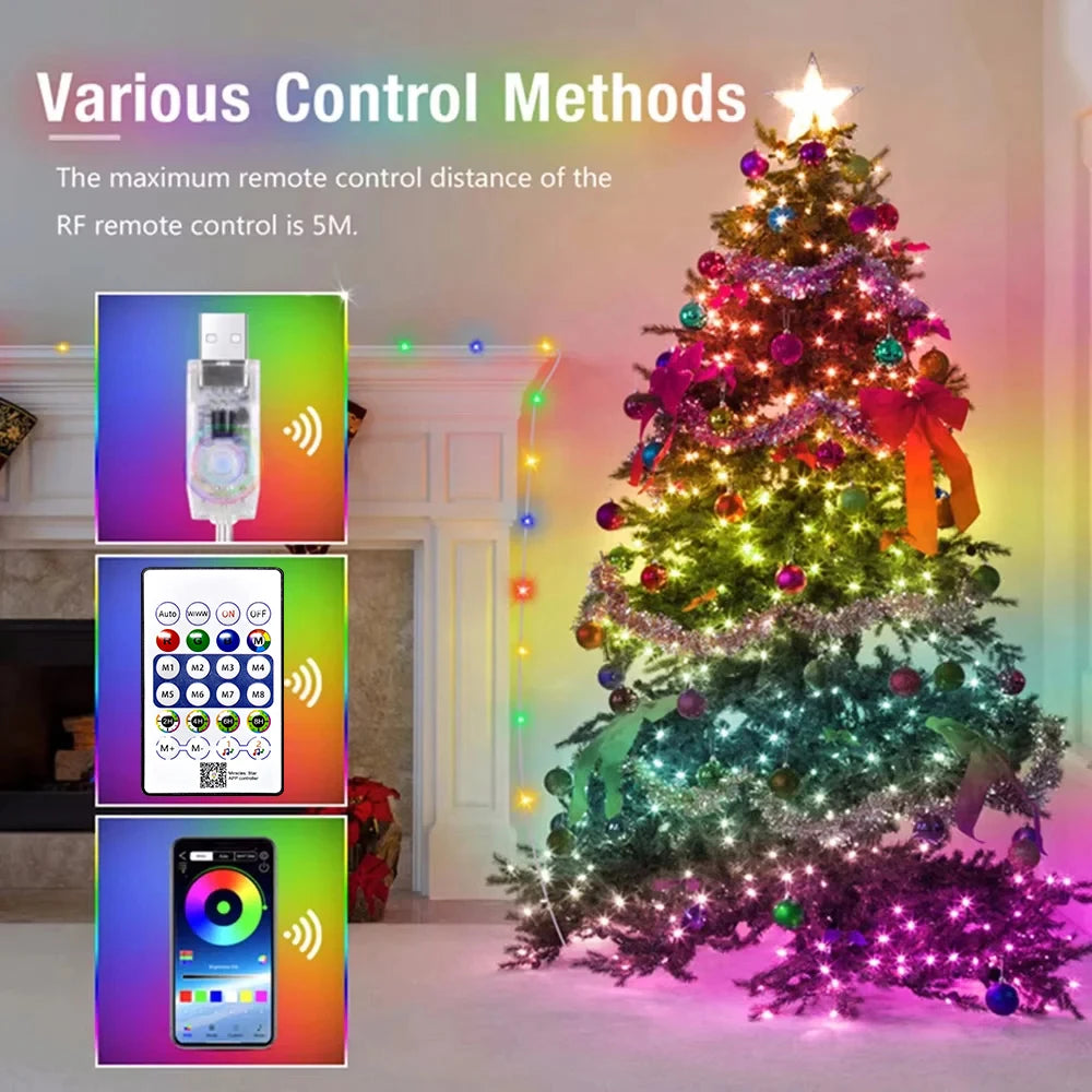 Bluetooth RGBIC Color Fairy String Lights