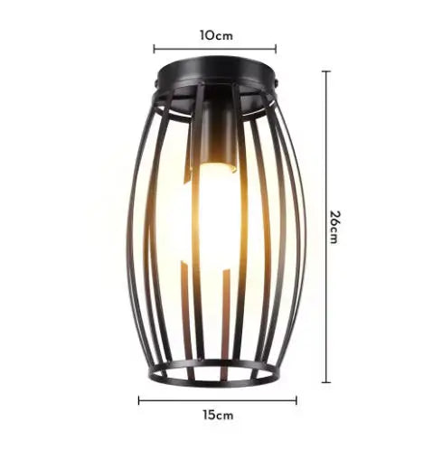 Vintage Wrought Iron Frame Pendant Light
