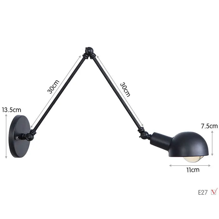Loft Industrial adjustable long swing arm Wall lamp Fixture Vintage