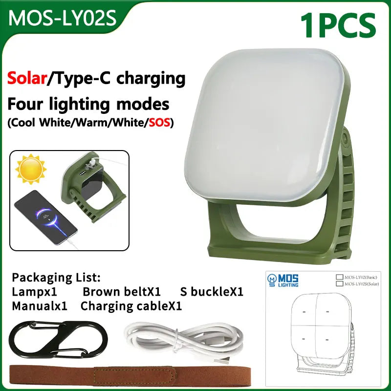 MOSLIGHTING Solar Chargin Tent Strong Light with Magnet Zoom Portable