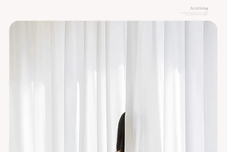 Custom Size Good Quality Cat-Proof White Tulle Sheer Curtains