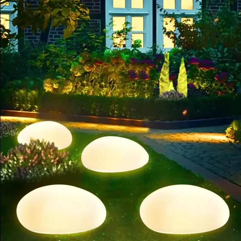Solar Decorative Lamp Frosted Ground Lamp Outdoor Waterproof  Portable Energy Saving  Lantern Pebble Lawn Light Home Garden Lamp