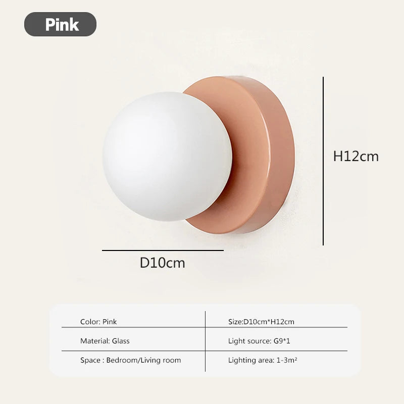 Nordic LED Glass Wall Lamp Minimalist G9 Base Orb Sconce
