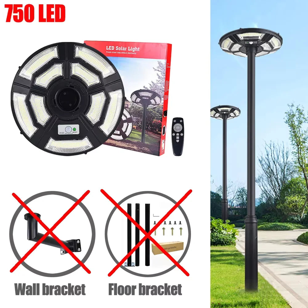 Solar Lamp Post Light with 78" Tall Pole, Removable, Dusk to Dawn