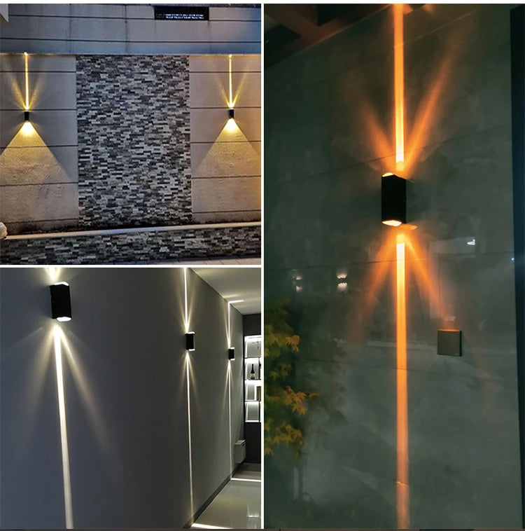 Silver Aluminum COB Outdoor Wall Light