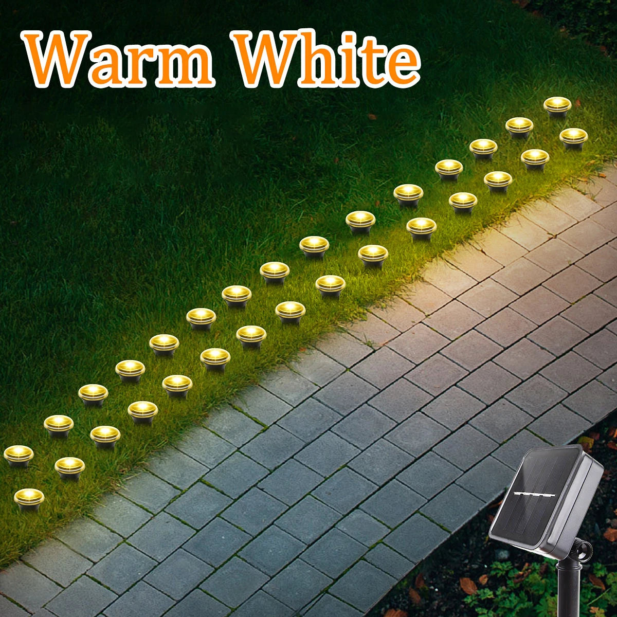 Solar LED Garden Pathway Light 15/30LEDS 8 Modes Outdoor Waterproof