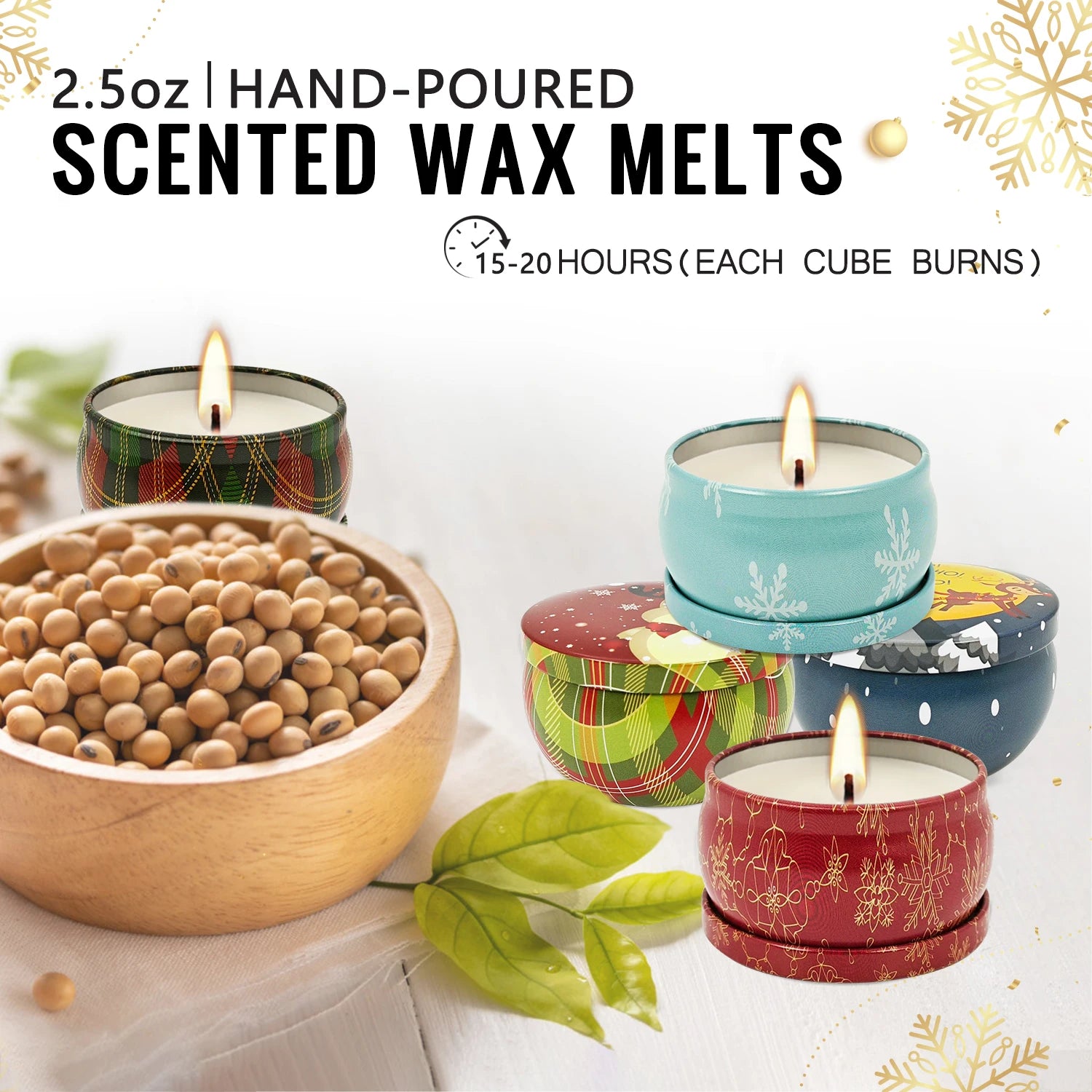 6/12packs of scented candles, Christmas candles, candles, 2.5 ounces