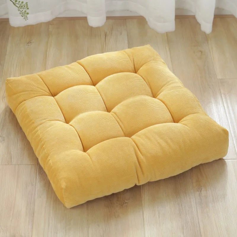 Corduroy Tufted Square Floor Cushion