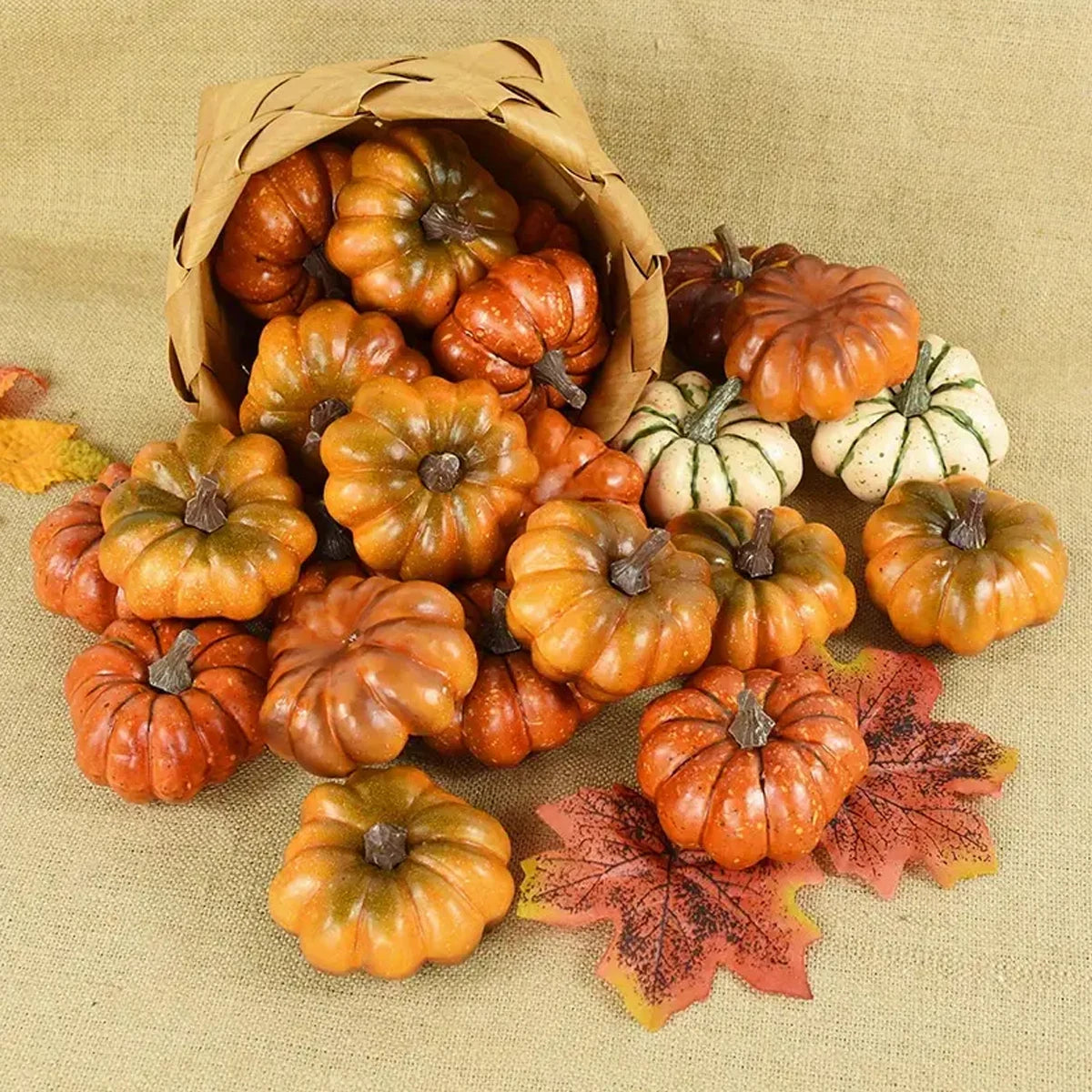 Autumn Faux Pumpkins Decor Set