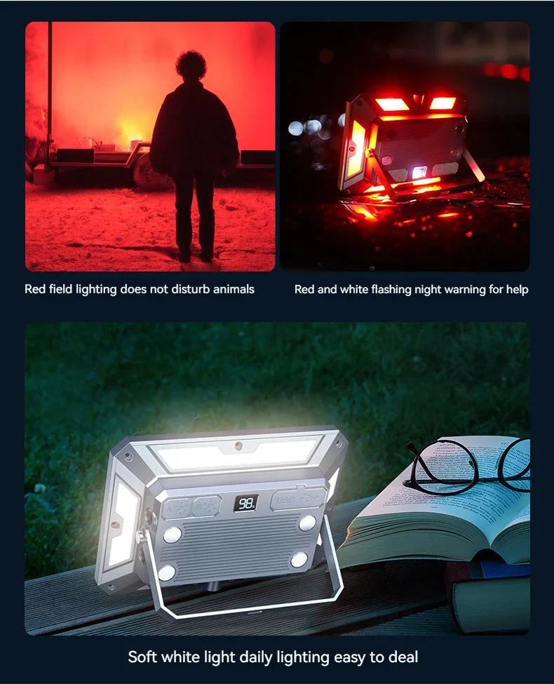 LED Camping Tent Light Rechargeable Searchlight High Power Outdoor