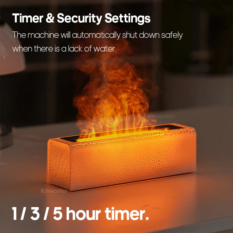 Essential Oil Aroma Diffuser Flame Air Humidifier Ultrasonic Cool Mist