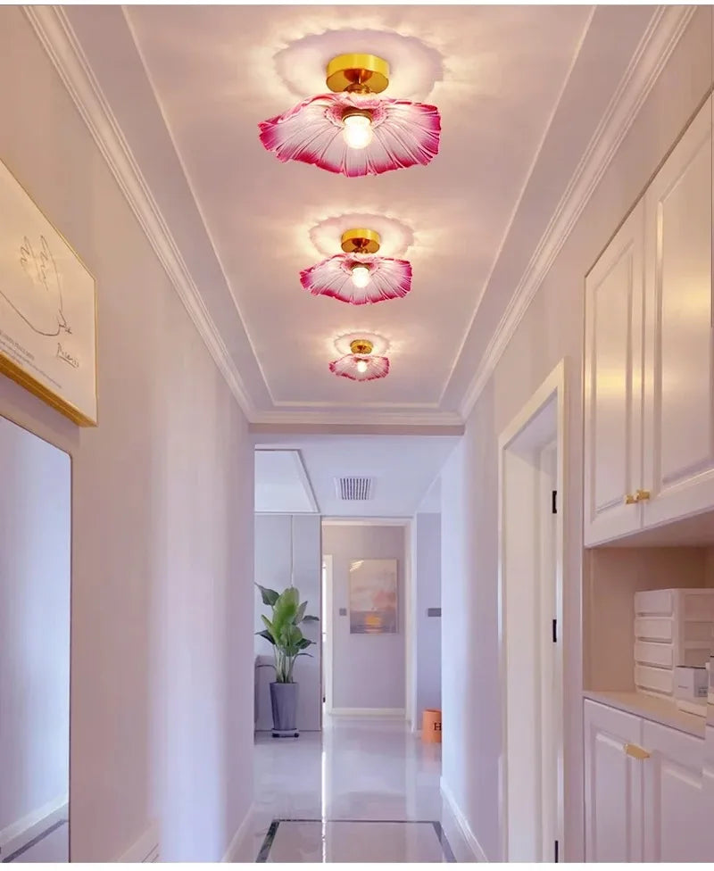 Vintage Flower Glass Ceiling Light