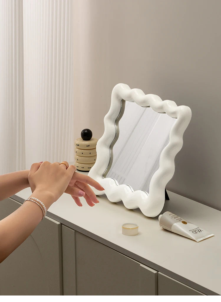 Square Corrugated Vanity Mirror