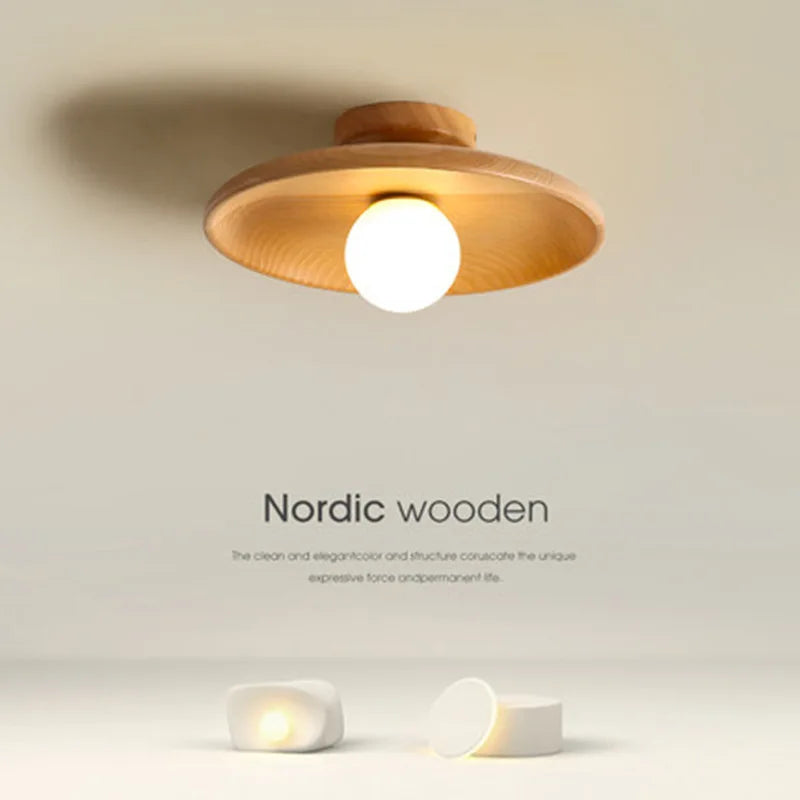 Walnut Wood G9 Ceiling Light