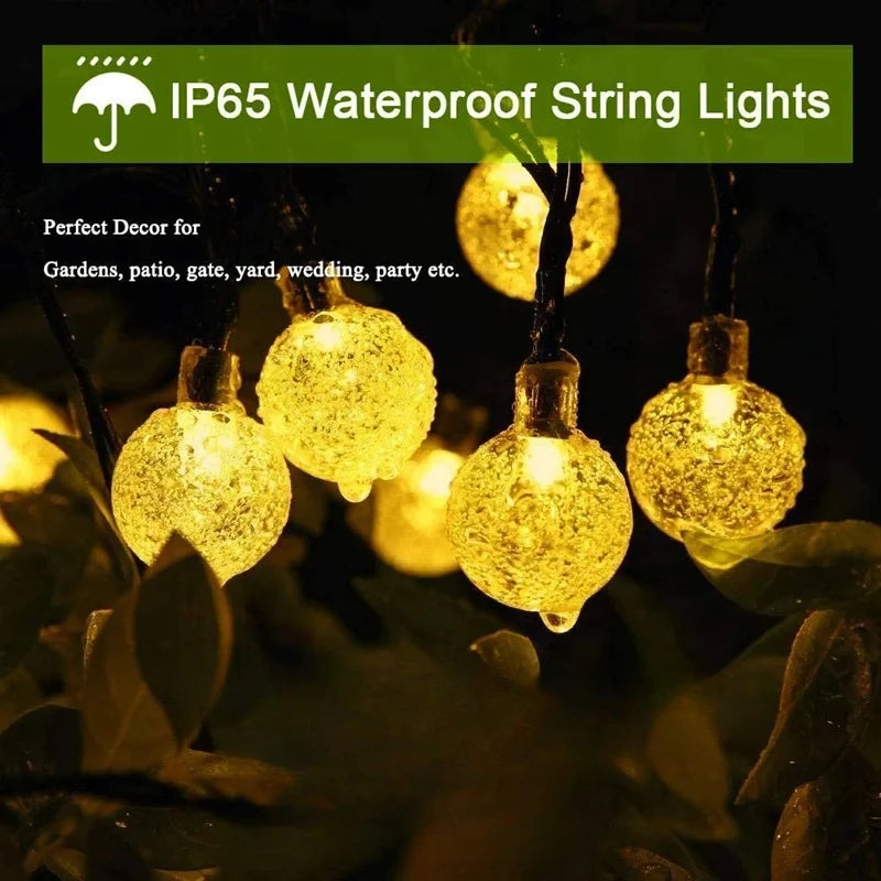 Solar Crystal Globe String Lights