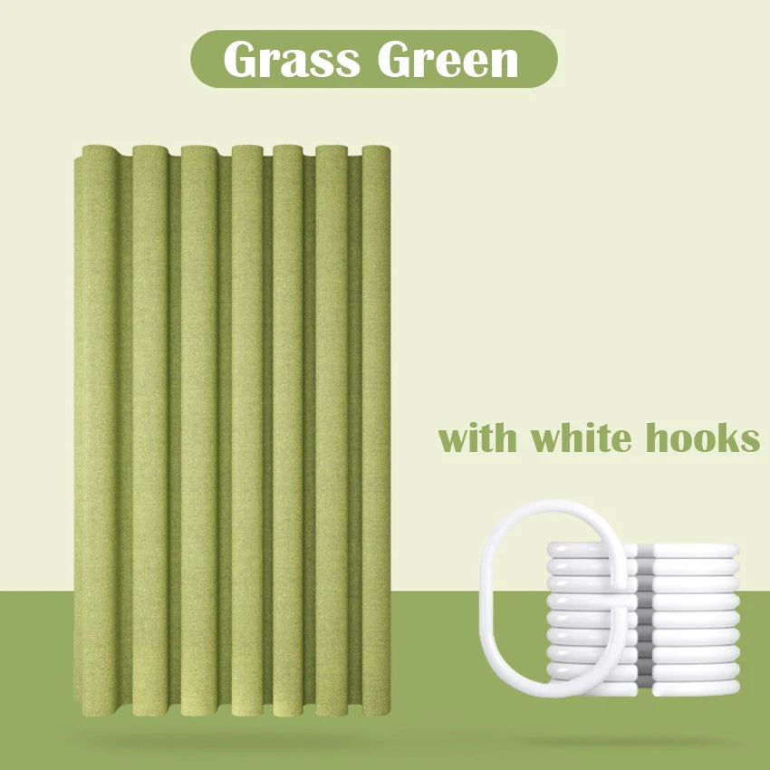 Thick Imitation Linen Shower Curtain Polyester Waterproof Shower