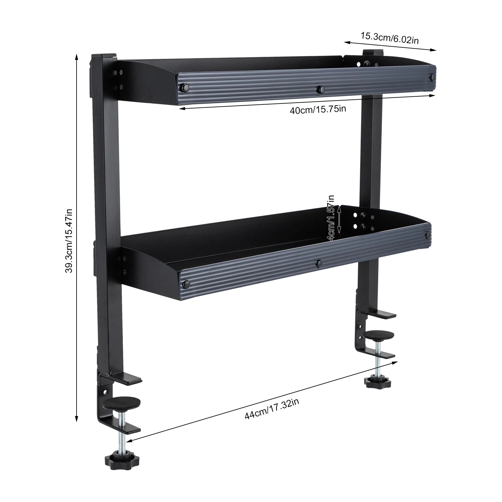 Two Tier Clamp On Desk Shelf