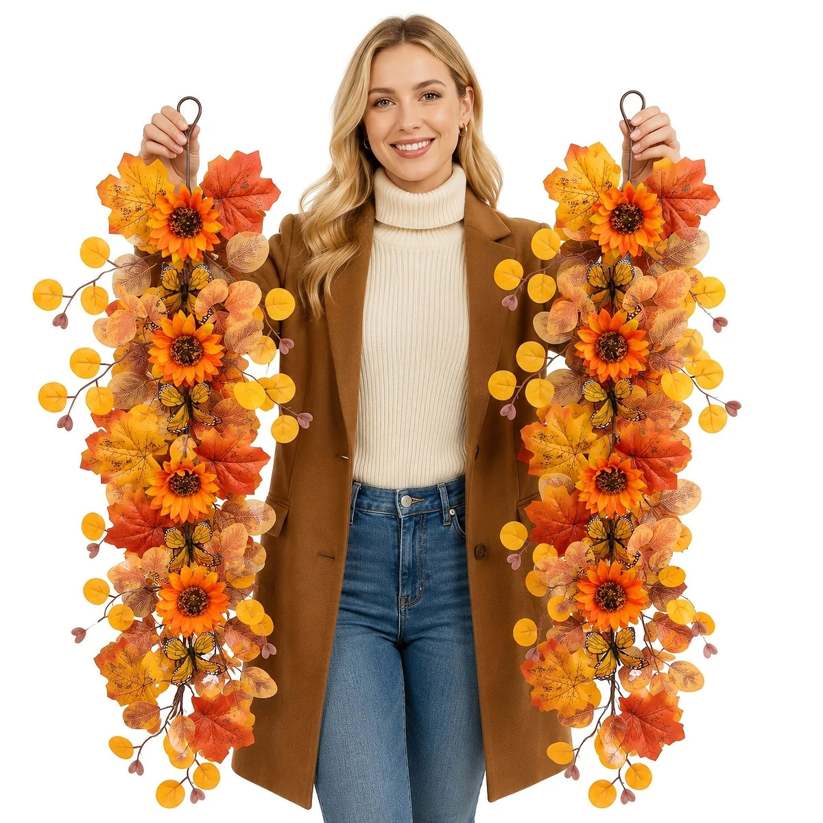 Sunflower and Maple Leaf Vine Garland