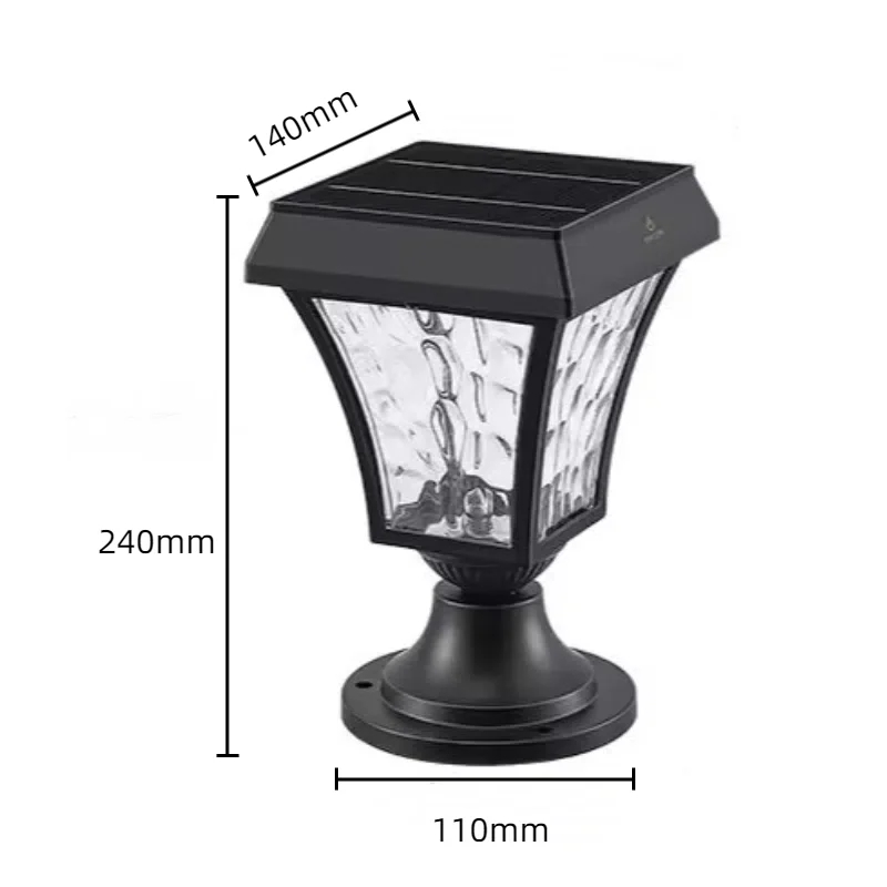 Outdoor Solar LED Post Lamp IP55 Waterproof Garden Fence Light Yard Pillar Lights Gate Fence Wall Courtyard Cottage Solar Lamp