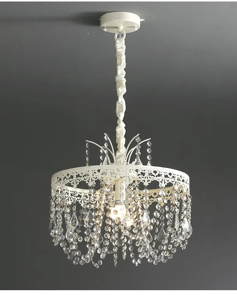 Modern 6-Light Crystal Chandelier LED Ceiling Light with E14 Bulb Base